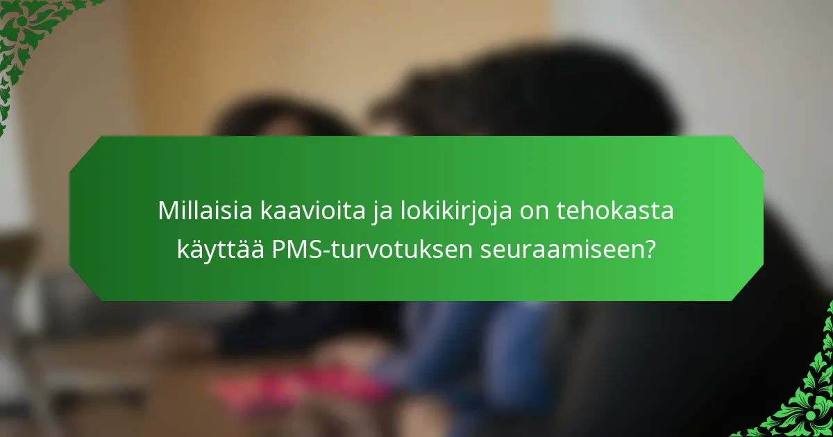 Millaisia kaavioita ja lokikirjoja on tehokasta käyttää PMS-turvotuksen seuraamiseen?